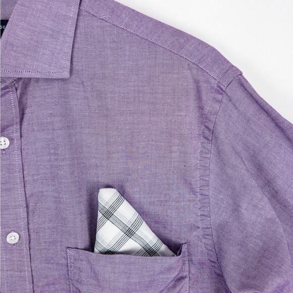 Tommy Hilfiger Dress Shirt Men's 15-15.5 34/35 Regular Fit Strech Purple - Picture 4 of 14